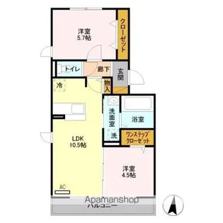 レイク藤和 A【2階】の間取り