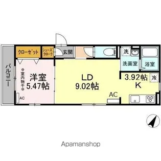 アナシエ亀有【3階】の間取り