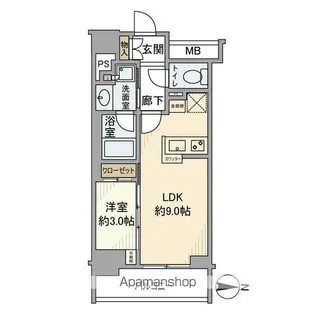 グローリオ コンフォート東京菊川【9階】の間取り