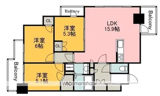 TK−7BLD.【302号室】の間取り