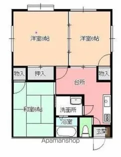 プランシェール黒石野A【205号室】の間取り