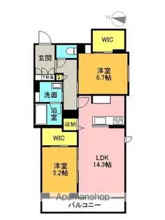 クロシェット ボヌール【301号室】の間取り