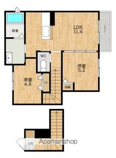 エクセルコート北郡山B【2階】の間取り