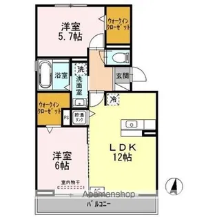 リヴェールコッコロ【3階】の間取り
