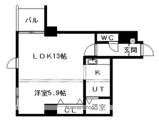 パークヒルズイースト23A【11階】の間取り