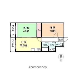 クレストフォルム上富居【1階】の間取り
