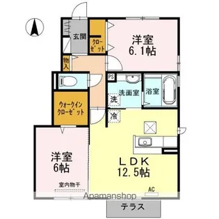 リアン【1階】の間取り