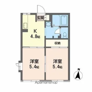 ハイライフシティ北天昌寺B【1階】の間取り