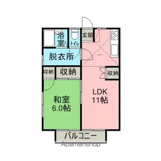 フィッシング山いちD【12号室】の間取り