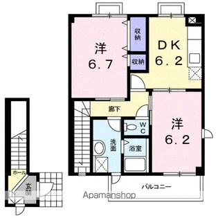 ハナブサ【2階】の間取り
