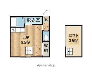 メゾネットハウス【101号室】の間取り
