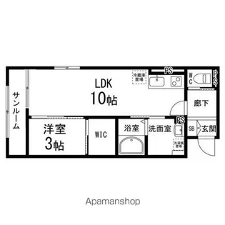 ペアレシア将監【103号室】の間取り