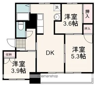 ヴィラナリー折戸A号棟【204号室】の間取り