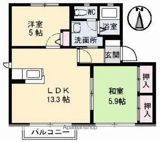 グランカーサ安岡 Ⅳ棟【2階】の間取り
