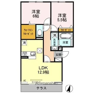 ロイヤルガーデンコート新和 A【1階】の間取り