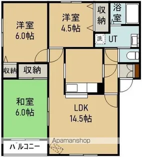 エスペランス南本通【101号室】の間取り