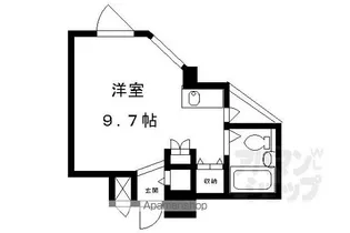デトム・ワン二條城東【307号室】の間取り