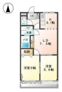 コーポあすかⅠ【2階】の間取り