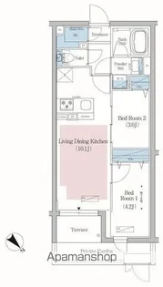 2LDKの間取り画像