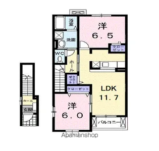 プロスペリティA棟【2階】の間取り