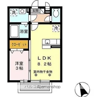 セジュール・ペルル【202号室】の間取り