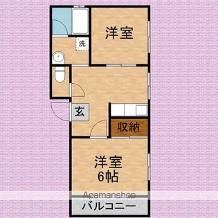 ルネハイツ若葉【2階】の間取り
