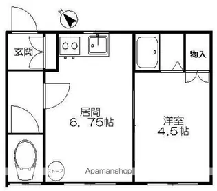 1DKの間取り画像