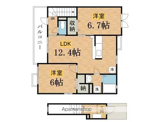 ユニゾン【201号室】の間取り