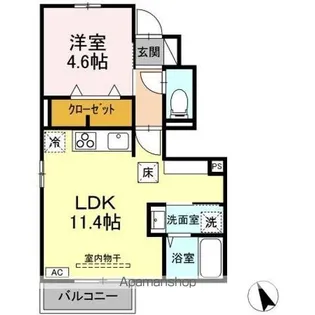 DーROOM盛岡みたけ【1階】の間取り