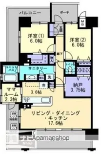 アルファステイツ倉敷鶴形Ⅱ【14階】の間取り