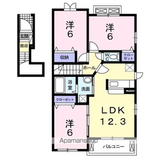 ル シャトウⅡ【2階】の間取り