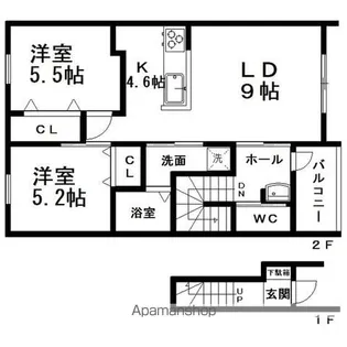 フェンネル清見【2階】の間取り