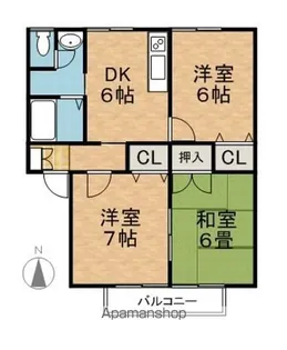 グリーンパーク二ツ宮【1階】の間取り