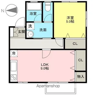 メイプルハイツ【101号室】の間取り