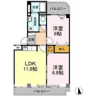 PLEIADES B棟【2階】の間取り