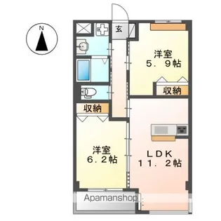 レーグル2番館【3階】の間取り