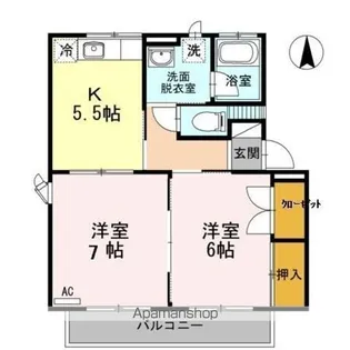 クレストヤマ【2階】の間取り