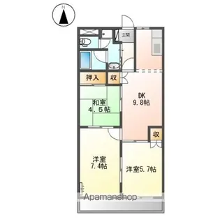 セジュール川部【2階】の間取り