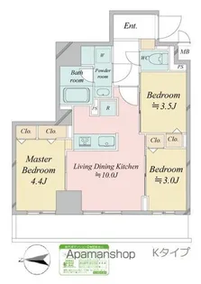 ドゥーエ王子神谷【4階】の間取り