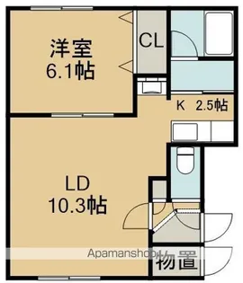コーポイクタ21 2号棟【101号室】の間取り