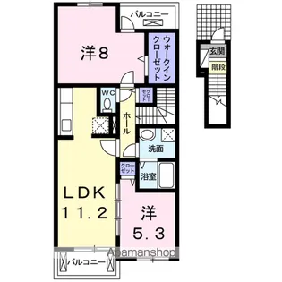 ラフィーネ不動上郷C【2階】の間取り