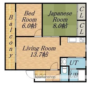 フラワー西尾【3階】の間取り