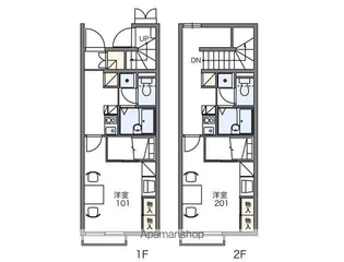 レオパレスマーブル【105号室】の間取り