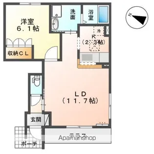 THE APARTMENTS MOTO【1階】の間取り