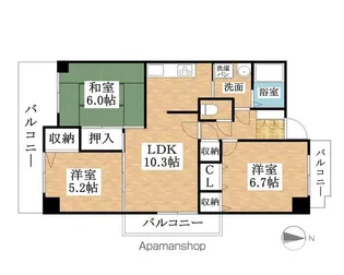 MKタワービレッジⅡ【501号室】の間取り