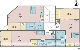 MIREA浮間舟渡【301号室号室】の間取り