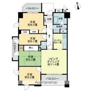 アルファガーデン番町2【9階】の間取り