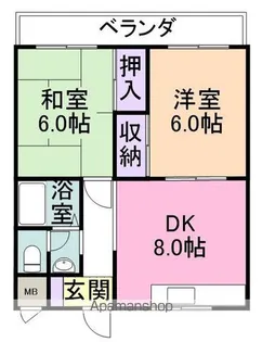 グリーンハイツ根来【201号室】の間取り