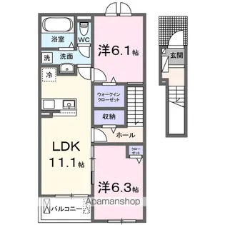 アクシアB【2階】の間取り