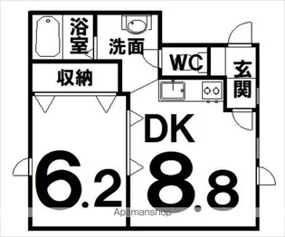 EAST AOYAMA【2A号室】の間取り